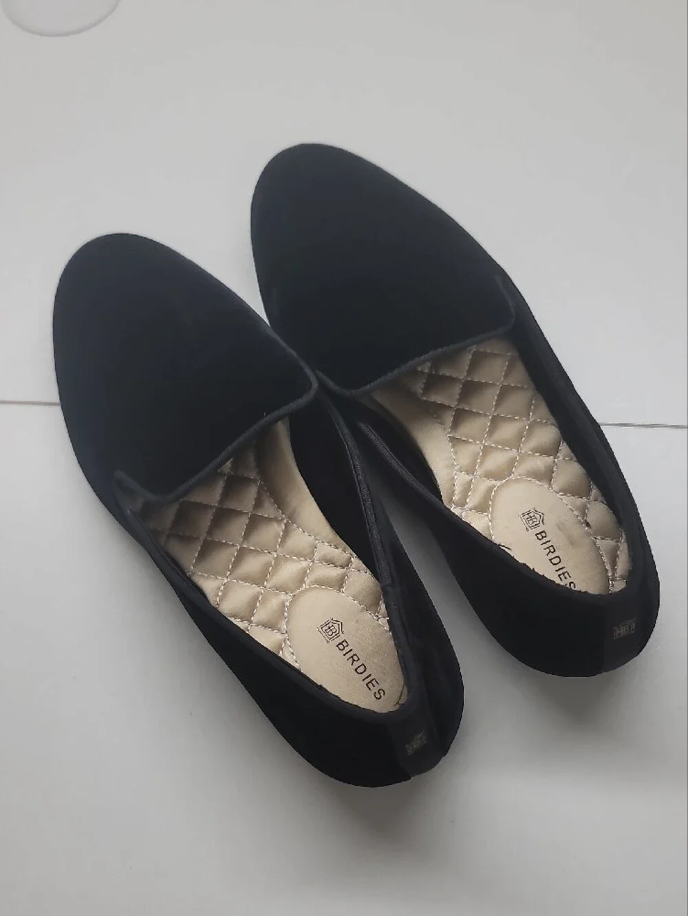 Birdies The Starling Black Velvet Slip-On Loafers Size 6.5